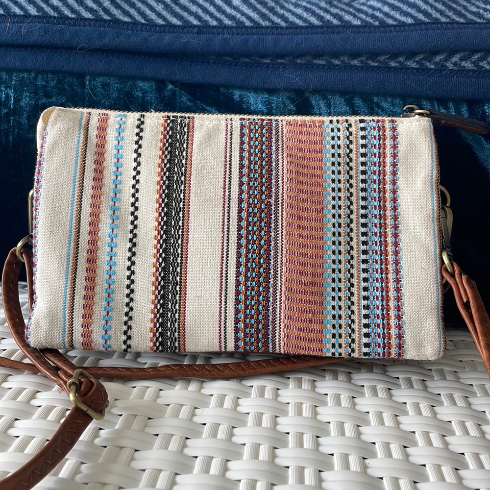 Vegan Leather Woven Crossbody